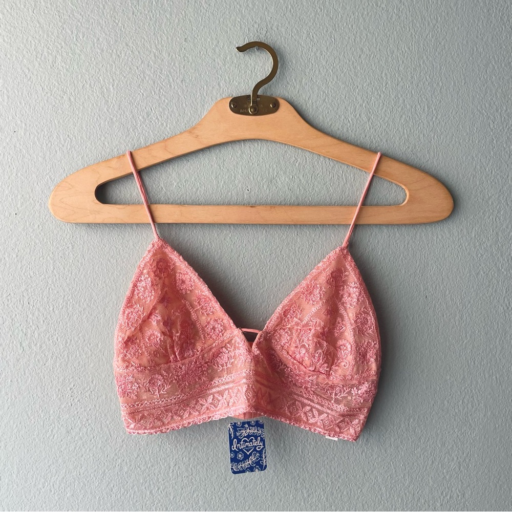 Free People | Intimately Peach Skin Pink Lace Elsie Embroidered Bralette